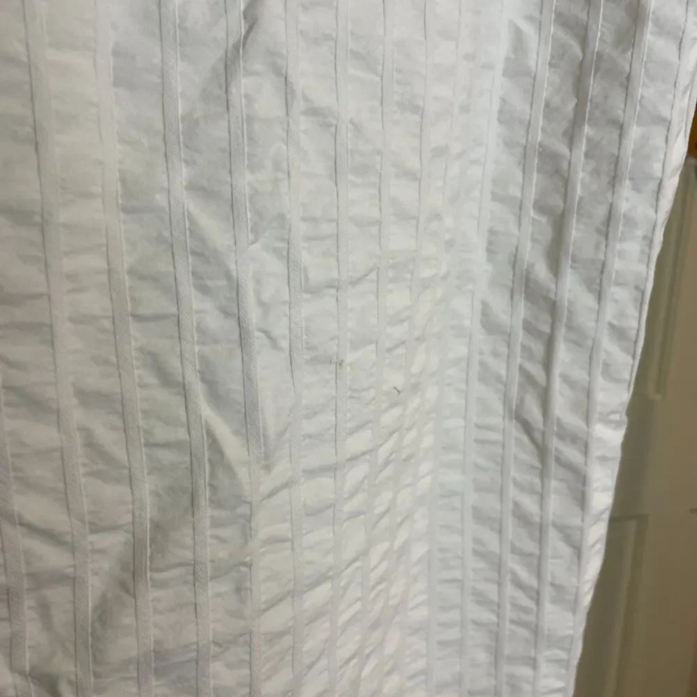 Ikea Full White Seersucker Cotton Duvet Cover with Two Pillowcases